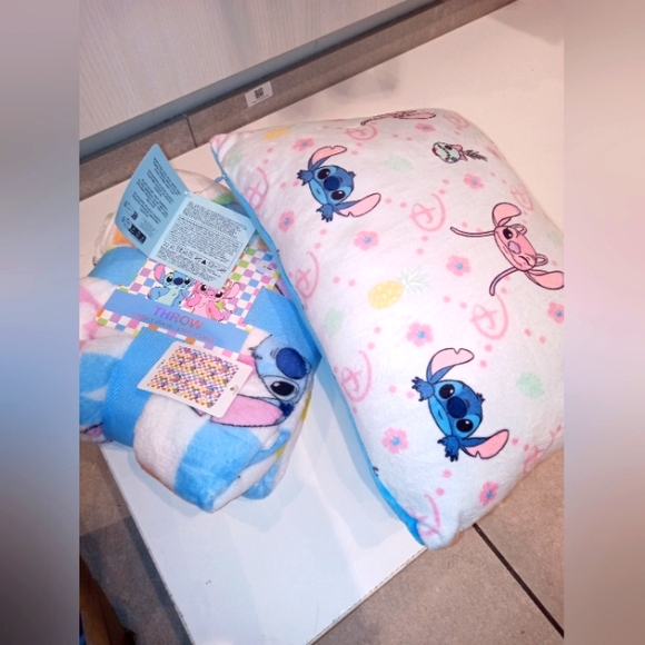 Stitch and Angel Throw and Pillow Set - Picture 3 of 3